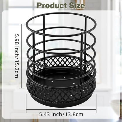 Metal Kitchen Utensil Holder for Kitchen Counter-5.43 x 5.98 inch, Fork & Knife - Image 8