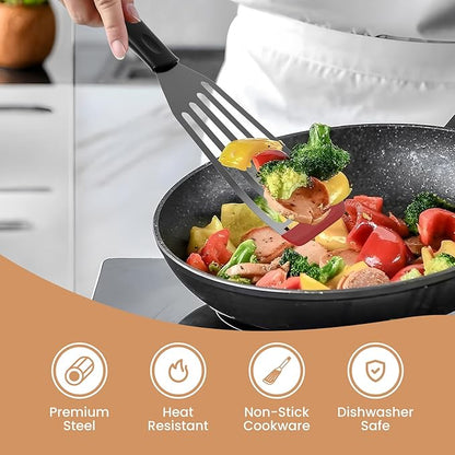2Pack Silicone Fish Spatulas for Nonstick Cookware, Fish Turner Spatula - Image 2