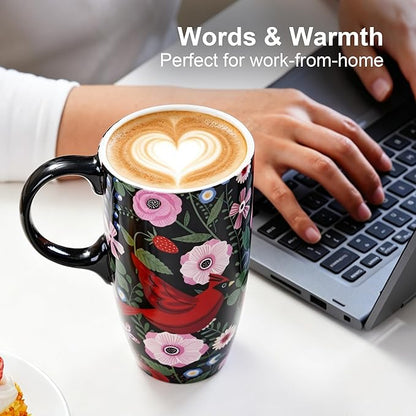 Topadorn Ceramic Coffee Mug, Porcelain Latte Travel Cup - Image 5