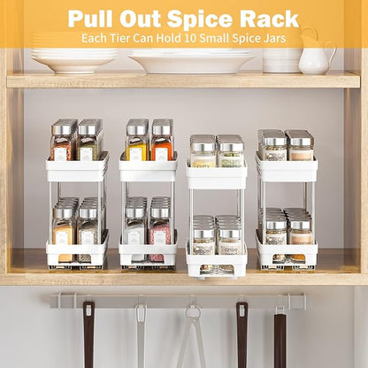 Pull Out Spice Rack Organizer for Cabinet, 3 Packs Slide Out Spice Racks - Image 8