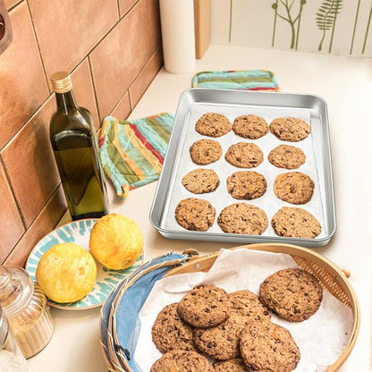 P&P CHEF 12.5 Inch Baking Cookie Sheet, Oven Pan Tray Stainless Steel Sheet Pan - Image 6