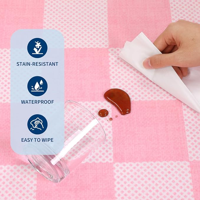 GarveeHome Checkered Blush Pink and White 4x6 Washable Rug Geometric Diamond - Image 7