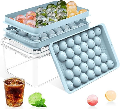 Ice Cube Tray with Lid and Bin – Round Ice Cube Trays by DclobTop
