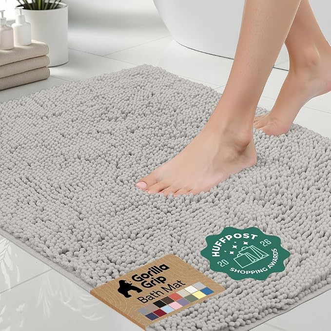 GORILLA GRIP Bath Rug Mat 36x24, Soft Absorbent Chenille, Quick Dry Microfiber by Unknown