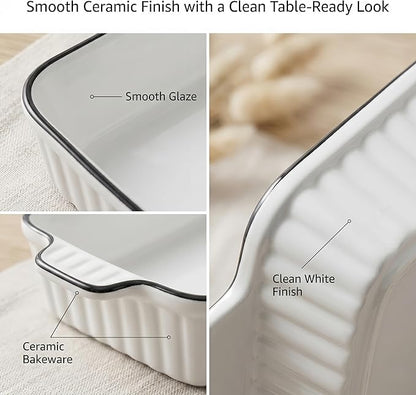 Ceramic Bakeware Set of 4, Deep Rectangular Casserole Dishes - Image 3