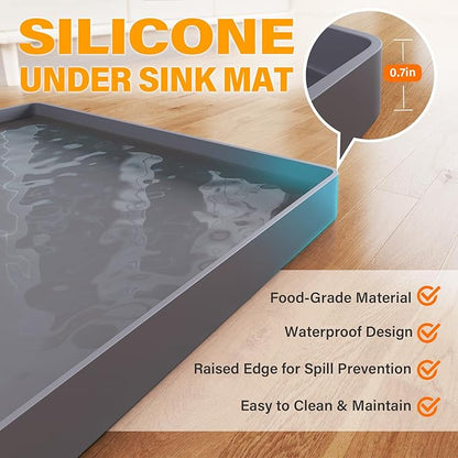 FLATO Waterproof Under Sink Mat 22" x 22" Shelf Liner - Image 2