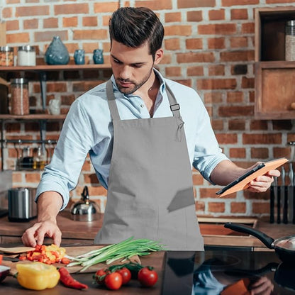 15 Pcs Adult Aprons Bulk with Pockets Adjustable Bib Chef Apron - Image 7