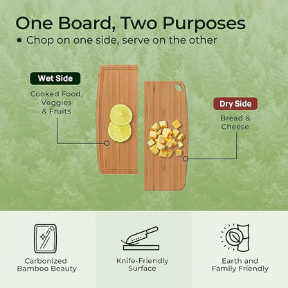 Keechee Dishwasher Safe Carbonized Bamboo Wood Cutting Boards - Image 4