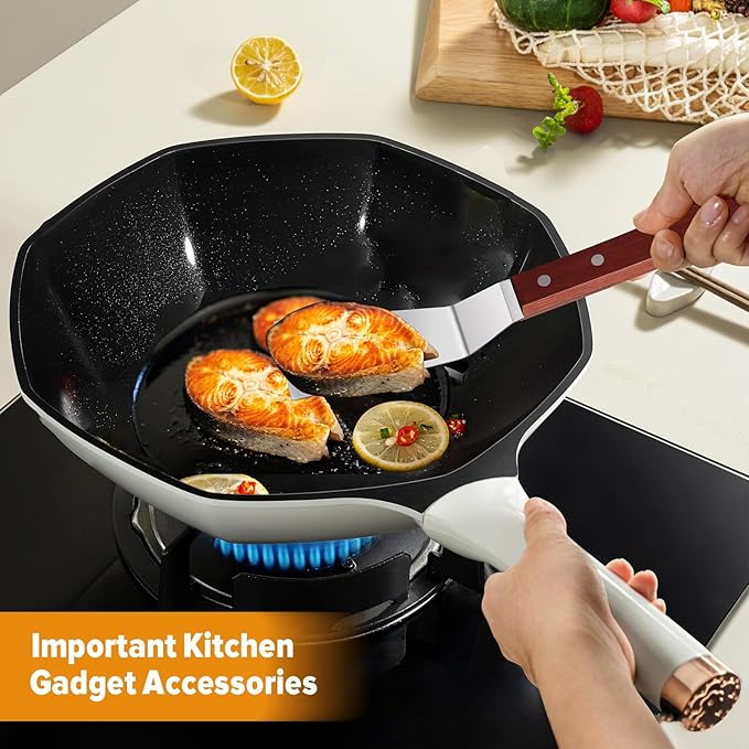 Small Metal Spatula Set for Cast Iron Skillet, Mini Wooden Spatulas for Kitchen - Image 2