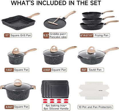 JEETEE 36Pcs Pots and Pans Set Non Stick, Cookware Set Non toxic Kitchen - Image 2