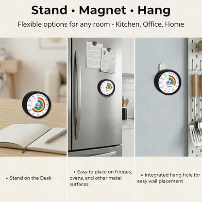 Searon Quiet Visual Timer with Magnet, Countdown Timer with Rainbow Disk and - Image 7