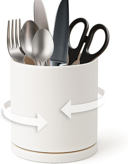 D'vine Dev 360° Rotating Utensil Holder – 5" Kitchen Utensil Crock by DvineDevPlanterPotsandStand