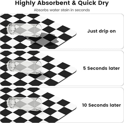 17" x 32" Checkered Dish Drying Mat - Image 6