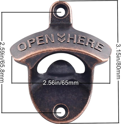 Vintage Copper Bottle Cap Opener Wall Mount, Retro Beer Bottle Opener - Image 6