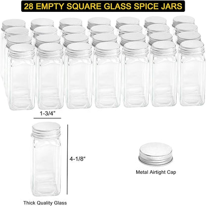 SpaceAid Spice Rack with 24 Spice Jars, 386 Spice Labels, Chalk Marker and - Image 4