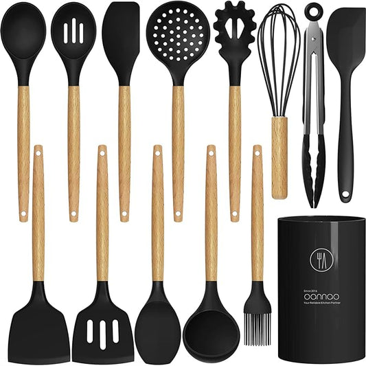 Silicone Cooking Utensils Set Utensil Sets by oannao