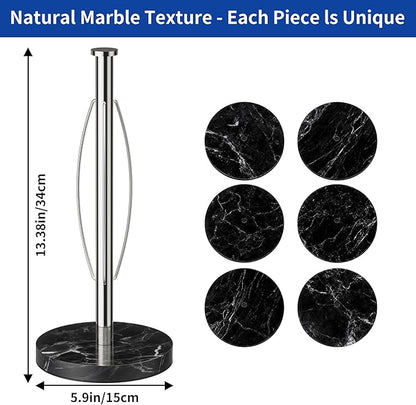 YIGII Heavy Marble Base Paper Towel Holder Countertop - Image 7