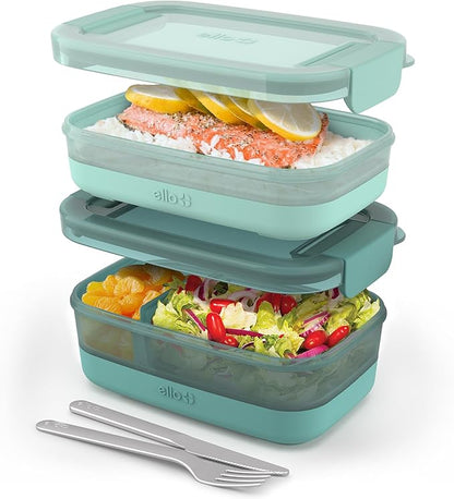 Ello 2-Pack Lunch Stack Plastic Food Storage Container Bento Box by Ello