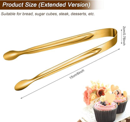 Gejoy 12 Pieces Mini Tongs Stainless Steel Small Sugar Serving Tongs - Image 4