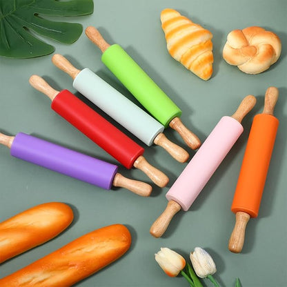 6 Pack Small Rolling Pins for Kids, Silicone Rolling Pin - Image 7