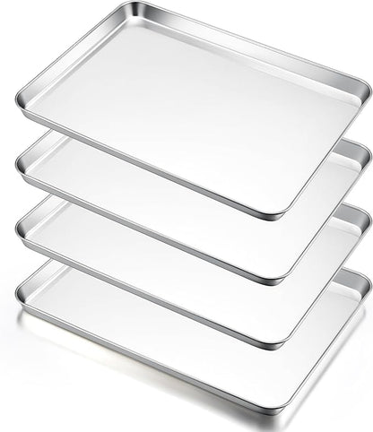 E-far Large Baking Sheets Set of 4, 20”x14” Stainless Steel Cookie Sheet Pans by E-far