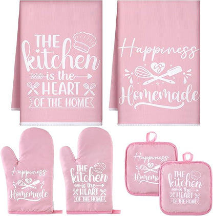 Sratte 6 Pcs Kitchen Decor Accessories Set Farmhouse Towels Pot Holders Oven by Sratte
