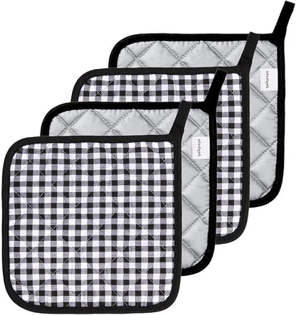 Joyhalo 4 Pack Pot Holders for Kitchen, Cotton Oven Holder by Joyhalo