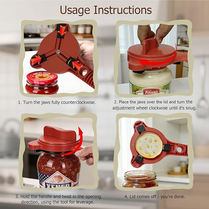 4-in-1 Jar Opener, Adjustable Jar Opener - Image 8