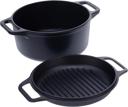 Victoria 6-Quart Cast Iron Combo Cooker, Combination Dutch Oven and Skillet - Image 9