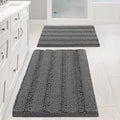 H.VERSAILTEX Grey Bathroom Rug Set Bath Mats, 2 Piece Bath Rugs Non Slip Thick by HVERSAILTEX