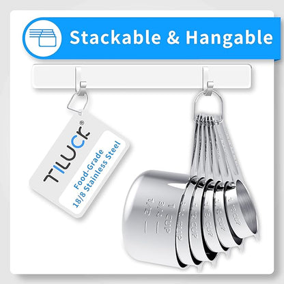 TILUCK Stainless Steel Measuring Cups & Spoons Set, Cups and Spoons, Kitchen - Image 3
