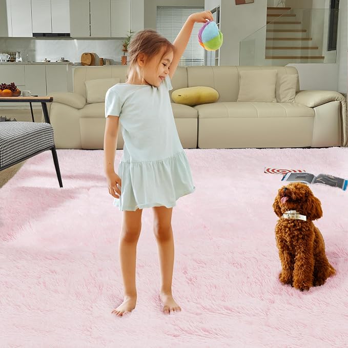 Ultra Soft Rug for Living Room, 9X12 Fluffy Shag Area Rug for Bedroom, Modern - Image 6