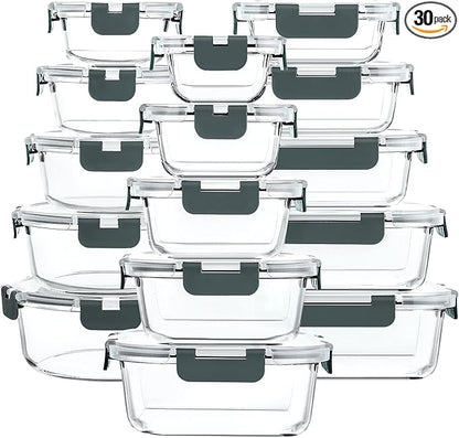 M MCIRCO 30 Pieces Glass Food Storage Containers by MMCIRCO