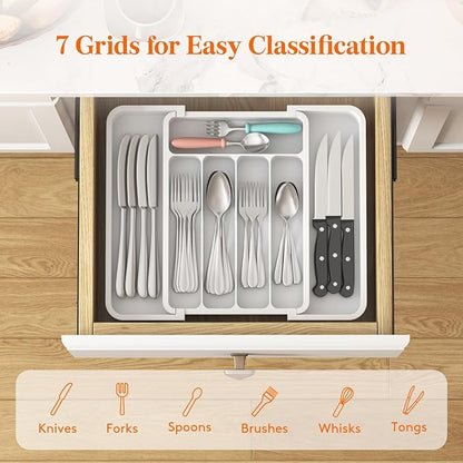 Lifewit Silverware Drawer Organizer, Expandable Utensil Tray - Image 3