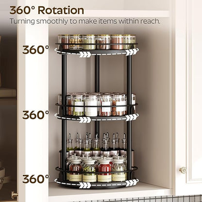 YATINEY 3-Tier Lazy Susan Organizer, Rotating Spice Rack, Spinning Organizer - Image 2