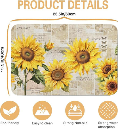 Kitchen Countertop Dish Drying Mat, Super Absorbent Coffee Bar Mat - Image 5
