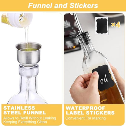 Olive Oil Dispenser Bottle, Oil and Vinegar Dispenser Set - Image 5