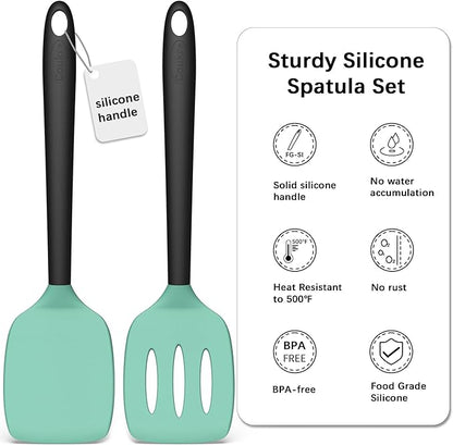 Coukre 2 Pack Silicone Spatula Set, High Heat Resistant, BPA Free Kitchen - Image 2
