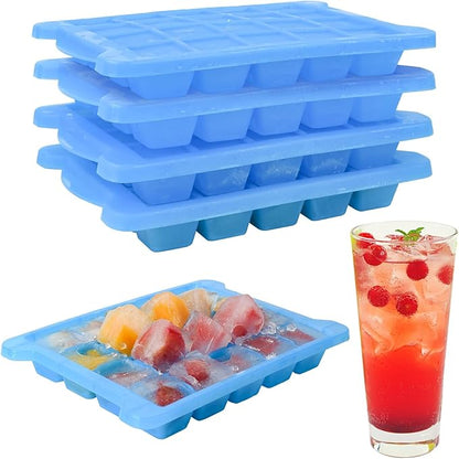 4 Pack Mini Ice Cube Trays for Freezer-Easy Release & Stackable | Small Ice by Aibirui