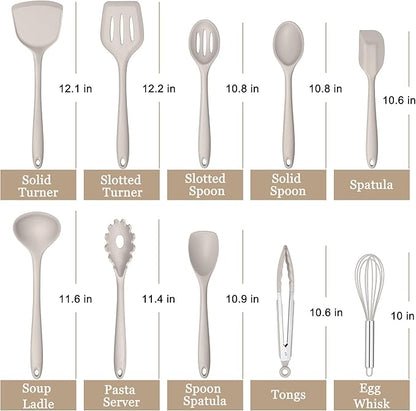 E-far 10 Pieces Silicone Cooking Utensils Set, Heat Resistant Kitchen Utensil - Image 2
