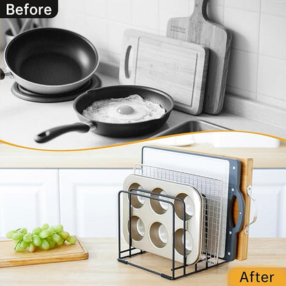 2-Pack 5-Tier Cutting Board Holder, Kitchen Cabinet Organizer Holder, - Image 5