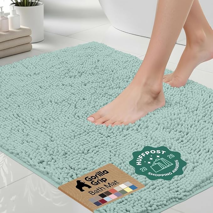GORILLA GRIP Bath Rug Mat 36x24, Soft Absorbent Chenille, Quick Dry Microfiber by Unknown