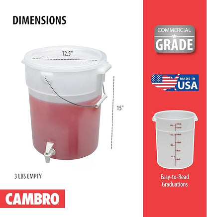 Cambro DSPR6148 SIX-GALLON BEVERAGE DISPENSER, 22 Quart Case of 1 - Image 3
