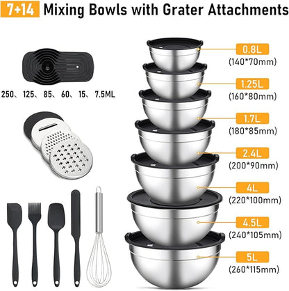Unokit Mixing Bowls with Lids Set - Image 2