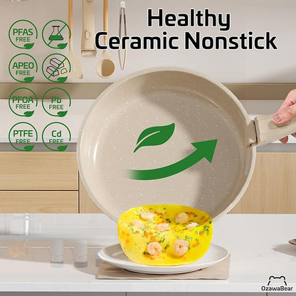 23 Pcs Pots and Pans Set Non Stick, Ceramic Cookware Set Non Toxic - Image 3