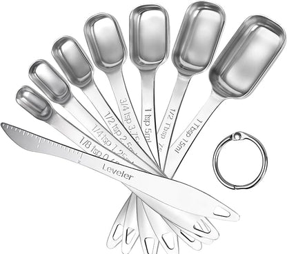 U-Taste Narrow Square Measuring Spoons: 18/8 Stainless Steel Kitchen Measure by U-Taste