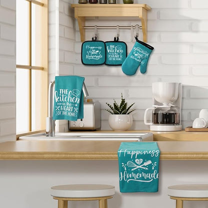 Sratte 6 Pcs Kitchen Decor Accessories Set Farmhouse Towels Pot Holders Oven - Image 2