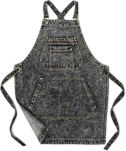 Jeanerlor - Denim Apron with Pockets by Jeanerlor