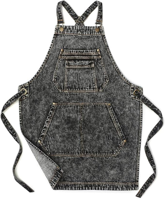 Jeanerlor - Denim Apron with Pockets by Jeanerlor