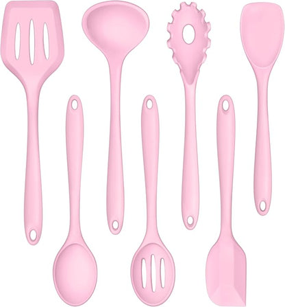 TeamFar Silicone Cooking Utensil Set of 7, Kitchen Nonstick Tools Turner Spoon by TeamFar